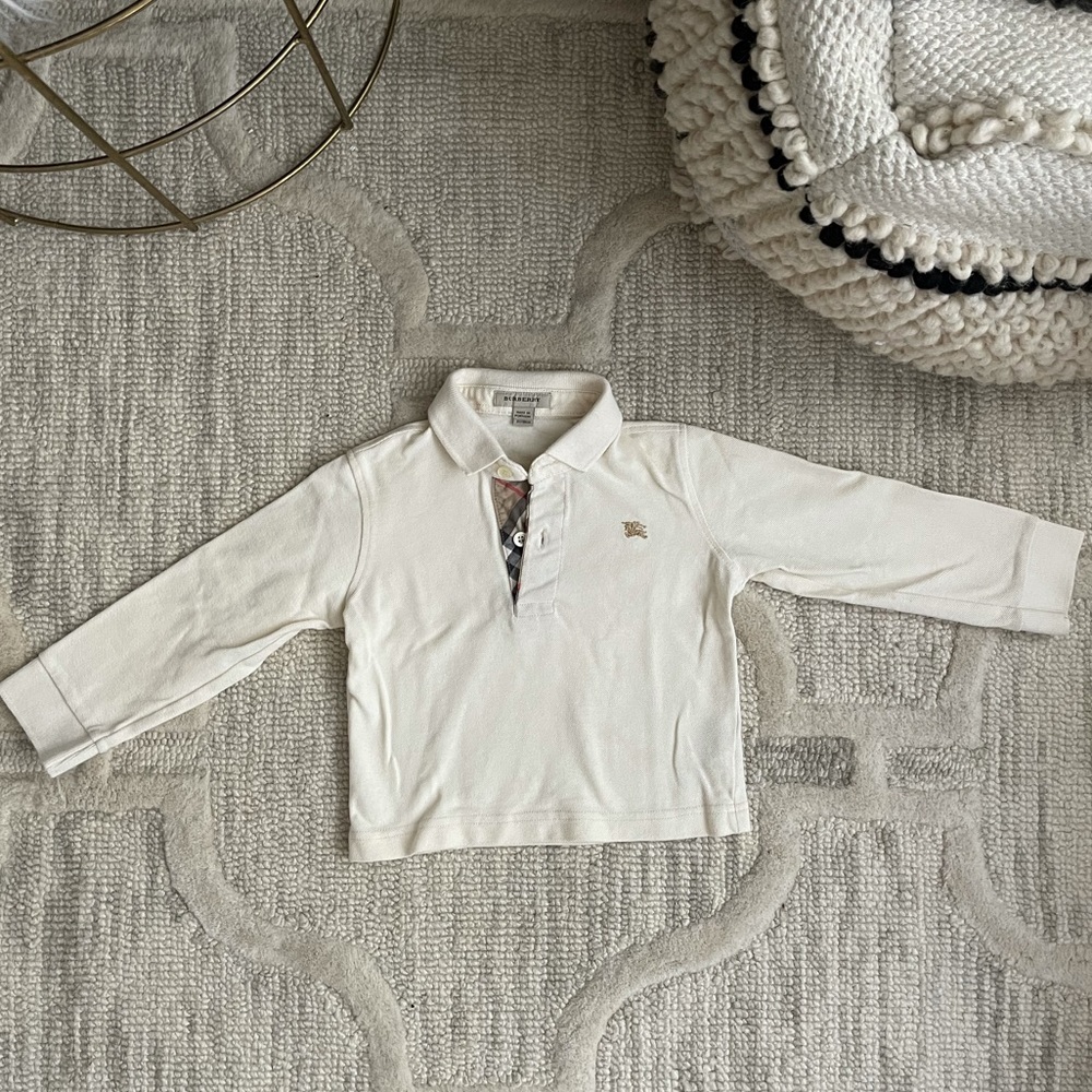 Little boy Burberry long sleeve polo